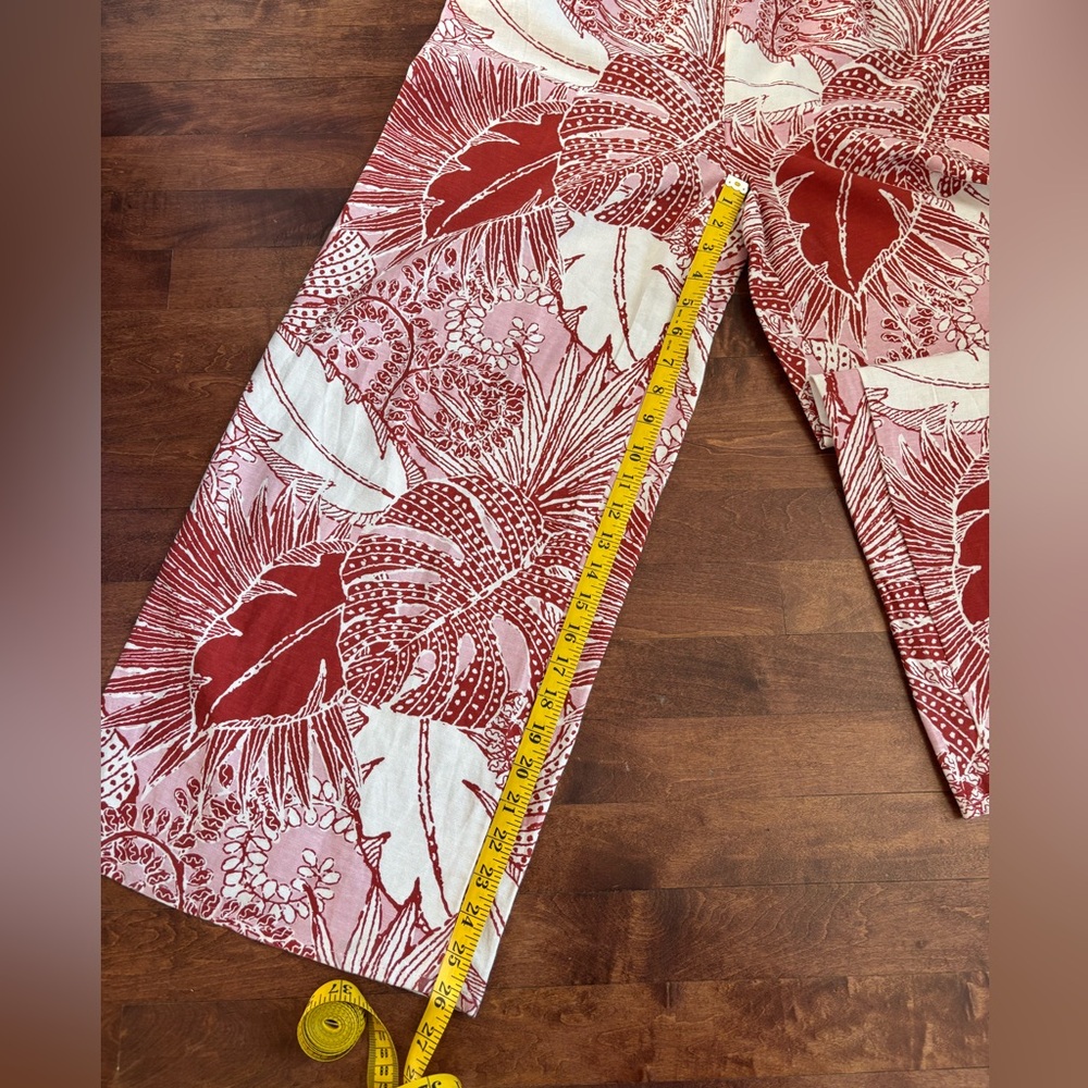 Japna Tropical Print Wide Leg Jumpsuit Linen Cotton Rayon Size Large - Picture 10 of 10